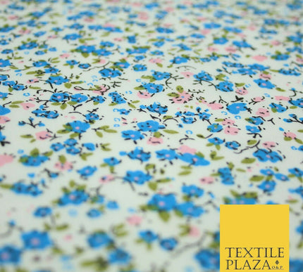 Floral Buttercup Ditsy Flower Printed Poly Cotton Fabric Polycotton Mask 45"