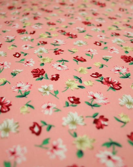 Floral Mini Peony Flower Printed 100% Cotton Poplin Fabric Dress Face Masks 59"