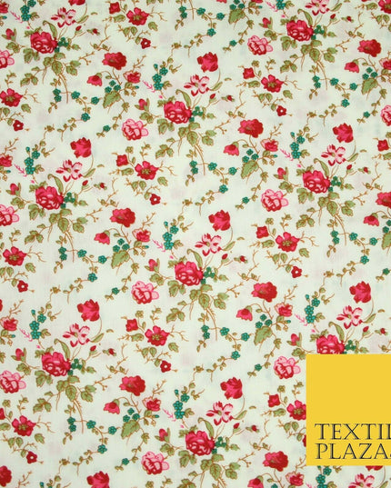 Watercolour Floral Ditsy Printed 100% Cotton Poplin Fabric Dress Face Mask 59"