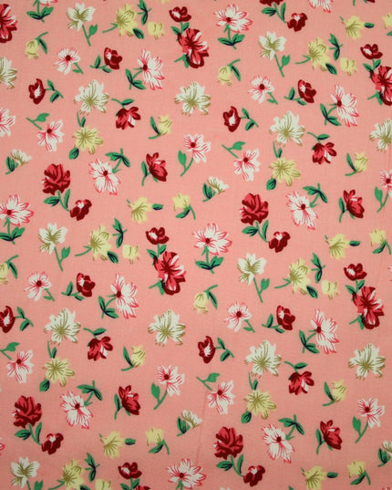 Floral Mini Peony Flower Printed 100% Cotton Poplin Fabric Dress Face Masks 59"