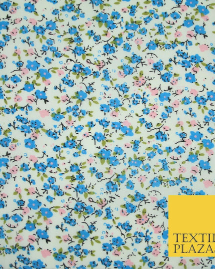 Floral Buttercup Ditsy Flower Printed Poly Cotton Fabric Polycotton Mask 45"
