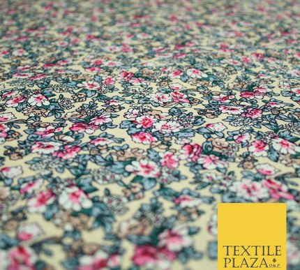 Pansy Cluster Floral Ditsy Printed 100% Cotton Poplin Fabric Dress Face Mask 59"