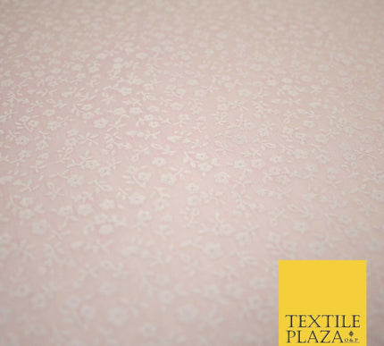 Mini Petunia Ditsy Flower Printed Pastel Poly Cotton Fabric Polycotton Craft 45"