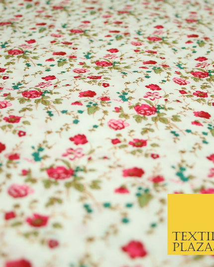 Watercolour Floral Ditsy Printed 100% Cotton Poplin Fabric Dress Face Mask 59"