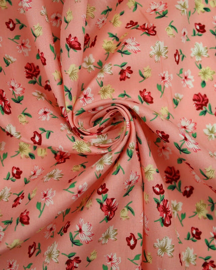 Floral Mini Peony Flower Printed 100% Cotton Poplin Fabric Dress Face Masks 59"