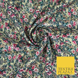 Pansy Cluster Floral Ditsy Printed 100% Cotton Poplin Fabric Dress Face Mask 59"