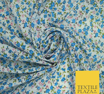 Floral Buttercup Ditsy Flower Printed Poly Cotton Fabric Polycotton Mask 45"