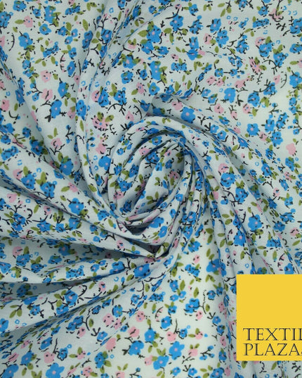 Floral Buttercup Ditsy Flower Printed Poly Cotton Fabric Polycotton Mask 45"