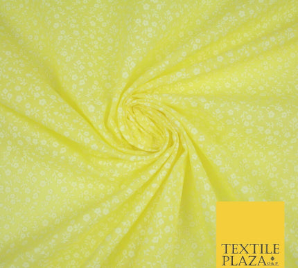 Mini Petunia Ditsy Flower Printed Pastel Poly Cotton Fabric Polycotton Craft 45"