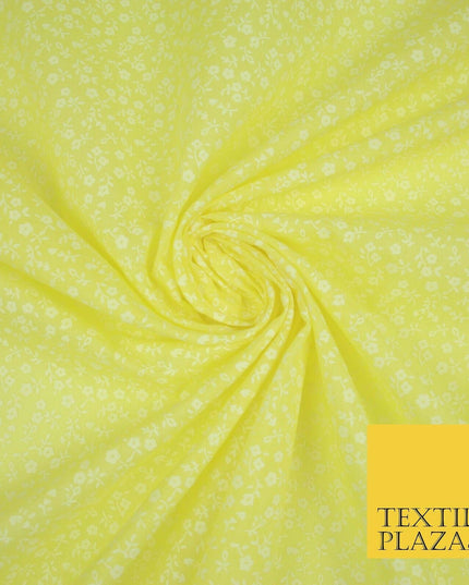 Mini Petunia Ditsy Flower Printed Pastel Poly Cotton Fabric Polycotton Craft 45"