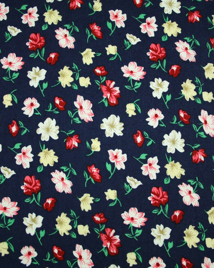 Floral Mini Peony Flower Printed 100% Cotton Poplin Fabric Dress Face Masks 59"