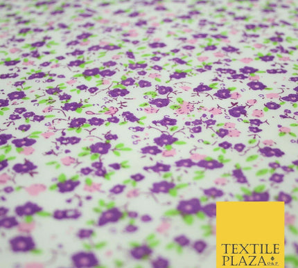 Floral Buttercup Ditsy Flower Printed Poly Cotton Fabric Polycotton Mask 45"