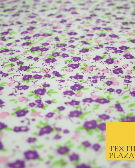 Floral Buttercup Ditsy Flower Printed Poly Cotton Fabric Polycotton Mask 45"