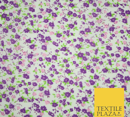 Floral Buttercup Ditsy Flower Printed Poly Cotton Fabric Polycotton Mask 45"