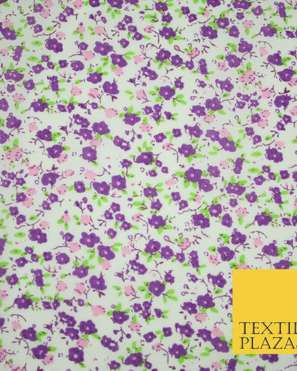 Floral Buttercup Ditsy Flower Printed Poly Cotton Fabric Polycotton Mask 45"