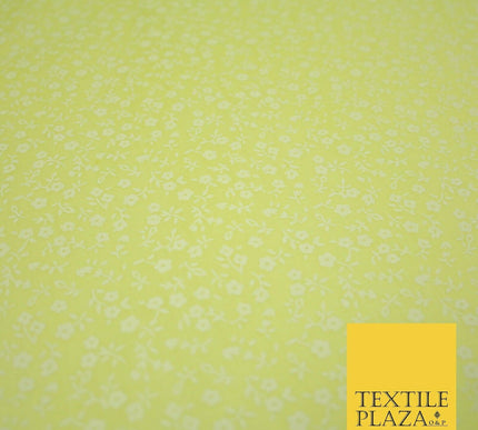 Mini Petunia Ditsy Flower Printed Pastel Poly Cotton Fabric Polycotton Craft 45"