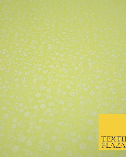 Mini Petunia Ditsy Flower Printed Pastel Poly Cotton Fabric Polycotton Craft 45"