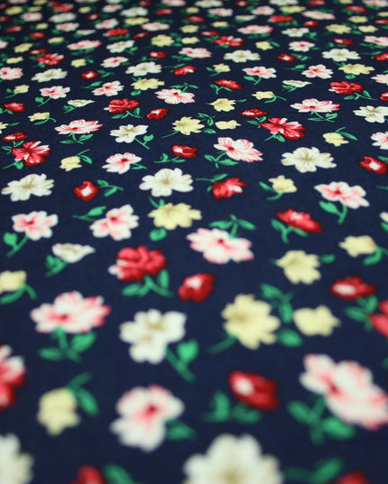 Floral Mini Peony Flower Printed 100% Cotton Poplin Fabric Dress Face Masks 59"