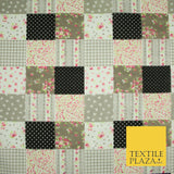 Floral Gingham Spotted Patchwork Printed Poly Cotton Fabric Polycotton Craft 45"