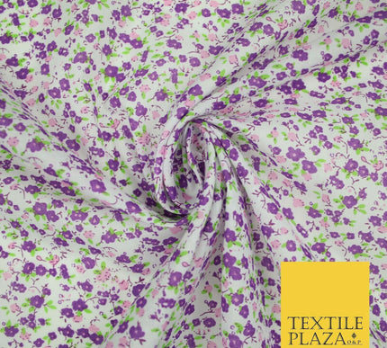 Floral Buttercup Ditsy Flower Printed Poly Cotton Fabric Polycotton Mask 45"