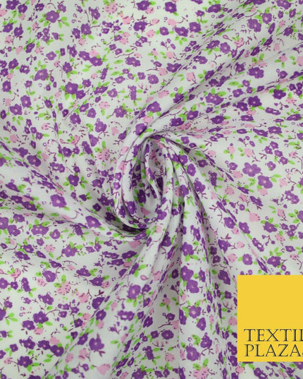 Floral Buttercup Ditsy Flower Printed Poly Cotton Fabric Polycotton Mask 45"