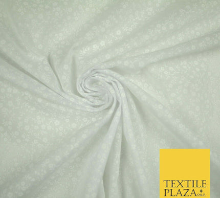 Mini Petunia Ditsy Flower Printed Pastel Poly Cotton Fabric Polycotton Craft 45"