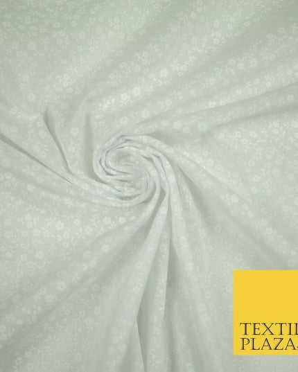 Mini Petunia Ditsy Flower Printed Pastel Poly Cotton Fabric Polycotton Craft 45"