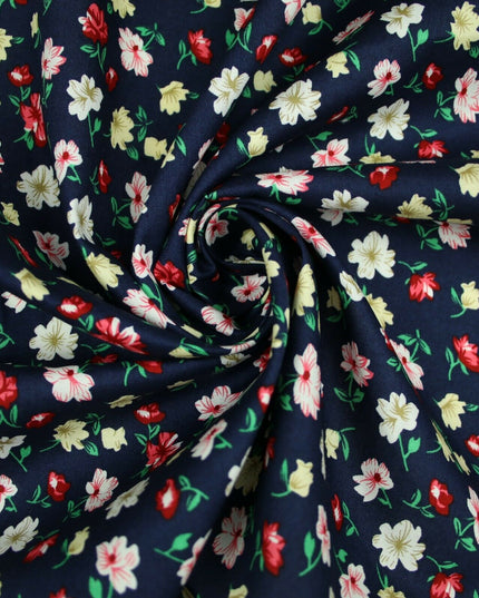 Floral Mini Peony Flower Printed 100% Cotton Poplin Fabric Dress Face Masks 59"