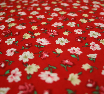 Floral Mini Peony Flower Printed 100% Cotton Poplin Fabric Dress Face Masks 59"