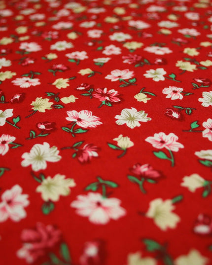 Floral Mini Peony Flower Printed 100% Cotton Poplin Fabric Dress Face Masks 59"