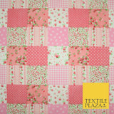 Floral Gingham Spotted Patchwork Printed Poly Cotton Fabric Polycotton Craft 45"