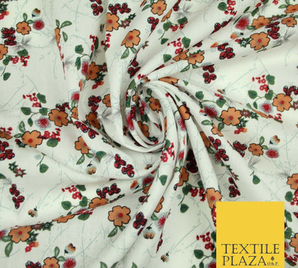 Mix Floral Flower Ditsy Printed 100% Cotton Poplin Fabric Dress Craft Mask 59"