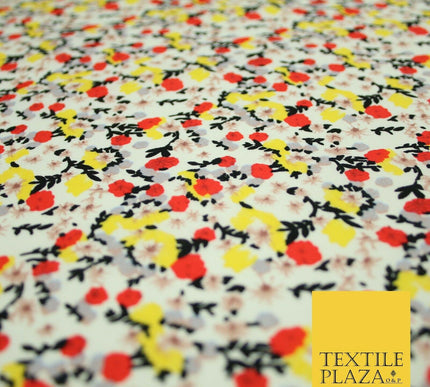 Mix Floral Flower Ditsy Printed 100% Cotton Poplin Fabric Dress Craft Mask 59"