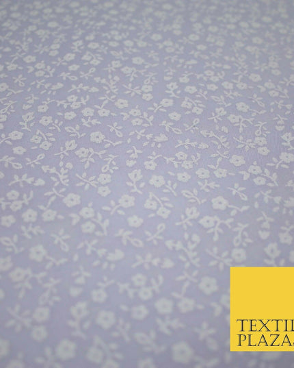 Mini Petunia Ditsy Flower Printed Pastel Poly Cotton Fabric Polycotton Craft 45"