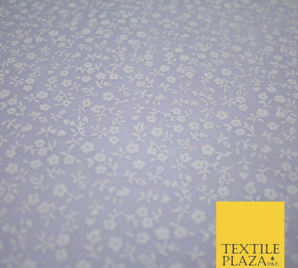 Mini Petunia Ditsy Flower Printed Pastel Poly Cotton Fabric Polycotton Craft 45"