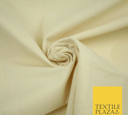 PREMIUM MEDIUM WEIGHT CALICO 100% NATURAL PURE UNDYED COTTON Canvas Fabric 66"