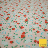 Strawberry Butterfly Ditsy Flower Printed Poly Cotton Fabric Polycotton Mask 45"