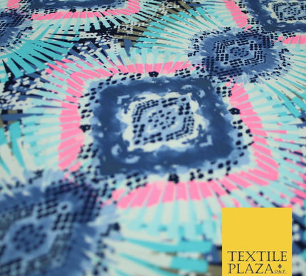 Wacky Bright Kaleidoscope Diamond Printed Stretch Jersey Fabric Dress Craft 3814