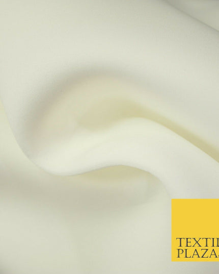 IVORY CREAM Premium Plain Neoprene Fabric - Scuba Foam Material 150cm - 3839