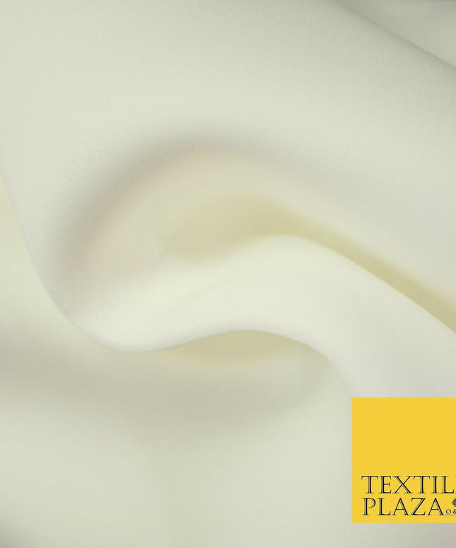 IVORY CREAM Premium Plain Neoprene Fabric - Scuba Foam Material 150cm - 3839