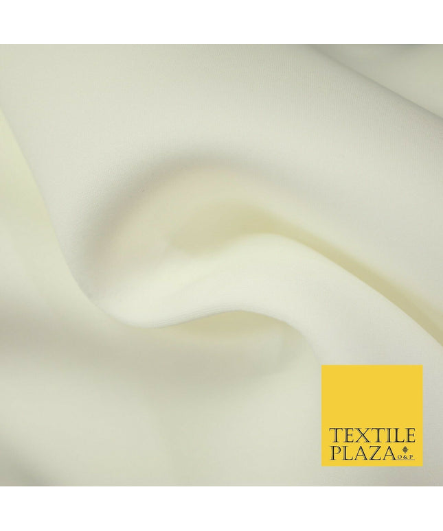 IVORY CREAM Premium Plain Neoprene Fabric - Scuba Foam Material 150cm - 3839