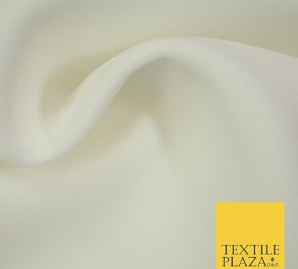 IVORY CREAM Premium Plain Neoprene Fabric - Scuba Foam Material 150cm - 3839