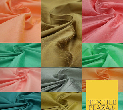 Plain Dyed Slubbed Shot Two Tone Faux Dupion Raw Silk 100%Polyester Fabric Craft