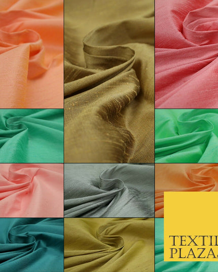 Plain Dyed Slubbed Shot Two Tone Faux Dupion Raw Silk 100%Polyester Fabric Craft
