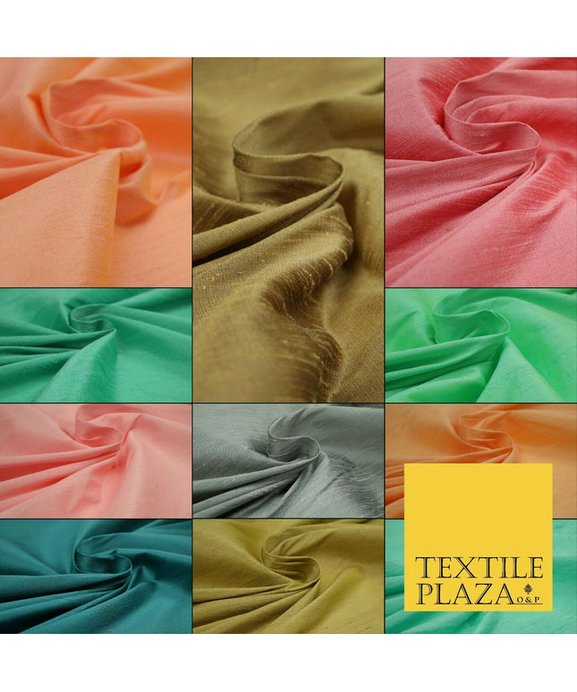 Plain Dyed Slubbed Shot Two Tone Faux Dupion Raw Silk 100%Polyester Fabric Craft