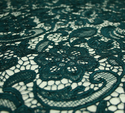 Luxury Webbed Floral Pansy Embroidery Guipure Lace Dress Fabric Wedding Bridal