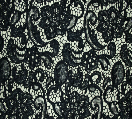 Luxury Webbed Floral Pansy Embroidery Guipure Lace Dress Fabric Wedding Bridal