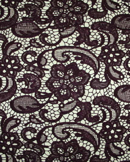 Luxury Webbed Floral Pansy Embroidery Guipure Lace Dress Fabric Wedding Bridal