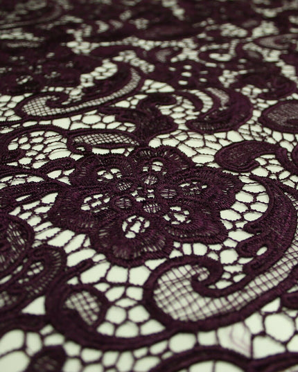 Luxury Webbed Floral Pansy Embroidery Guipure Lace Dress Fabric Wedding Bridal