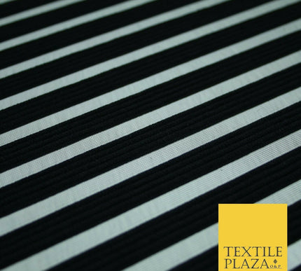 Blush Ivory Black Premium Corded Ribbed Striped Raised Net Stretch Dress Fabric